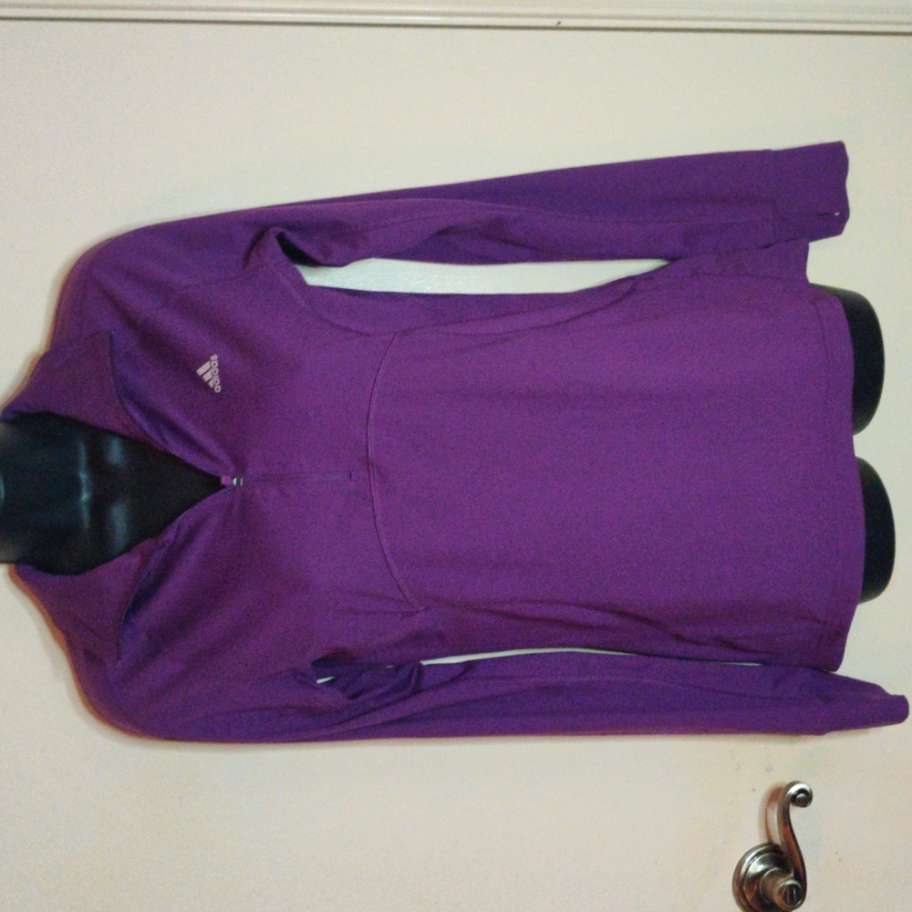 Adidas Climate Pullover Jacket Size S 8-10 Color Grape - Picture 1 of 6